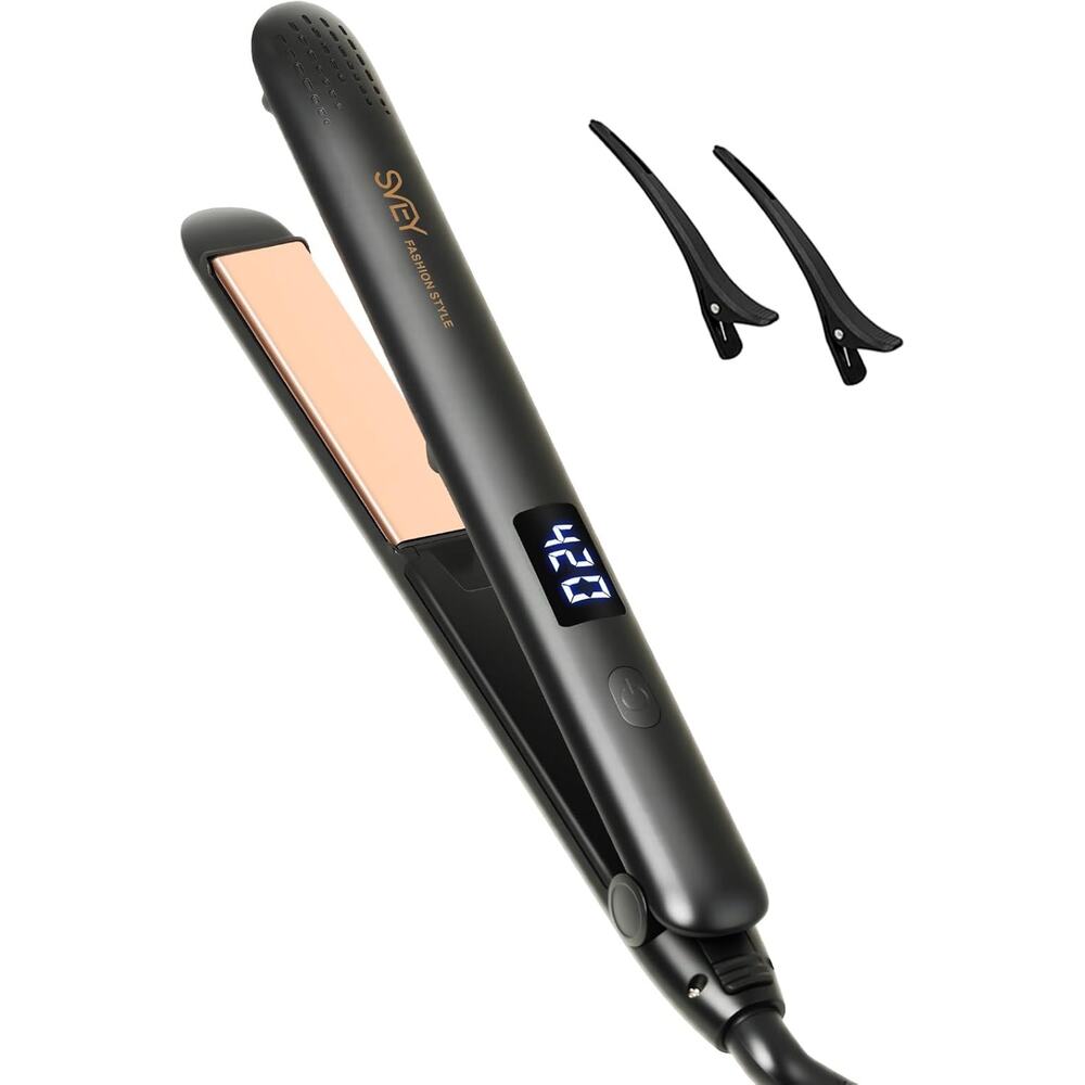 SVEY 2-in-1 Titanium Ceramic Flat Iron — Straightener & Curler